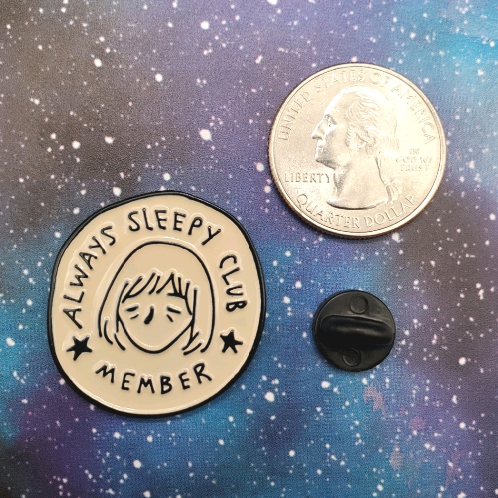 Always Sleepy Club Member Enamel Pin - Picture 2 of 3